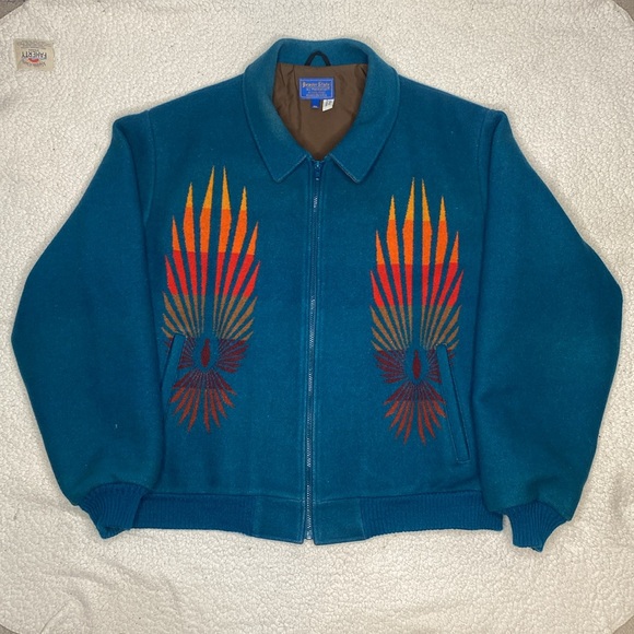 Beaver State Pendleton ネイビー ウール　ジャケット 70-80's Beaver State by PENDLETON USA製 インディアンブランケット